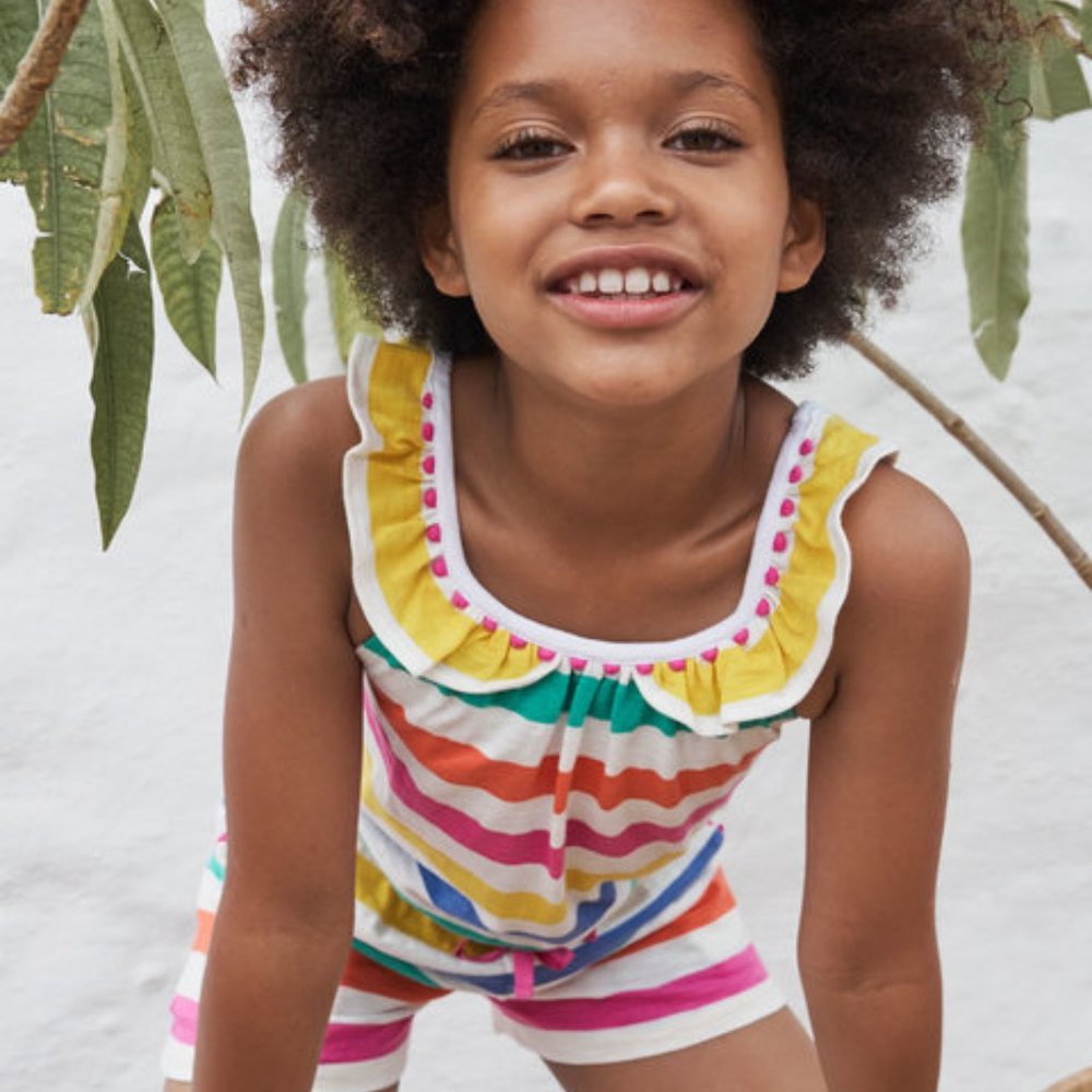 NWT Mini Boden RARE Charlie Pom Romper 3/4Y